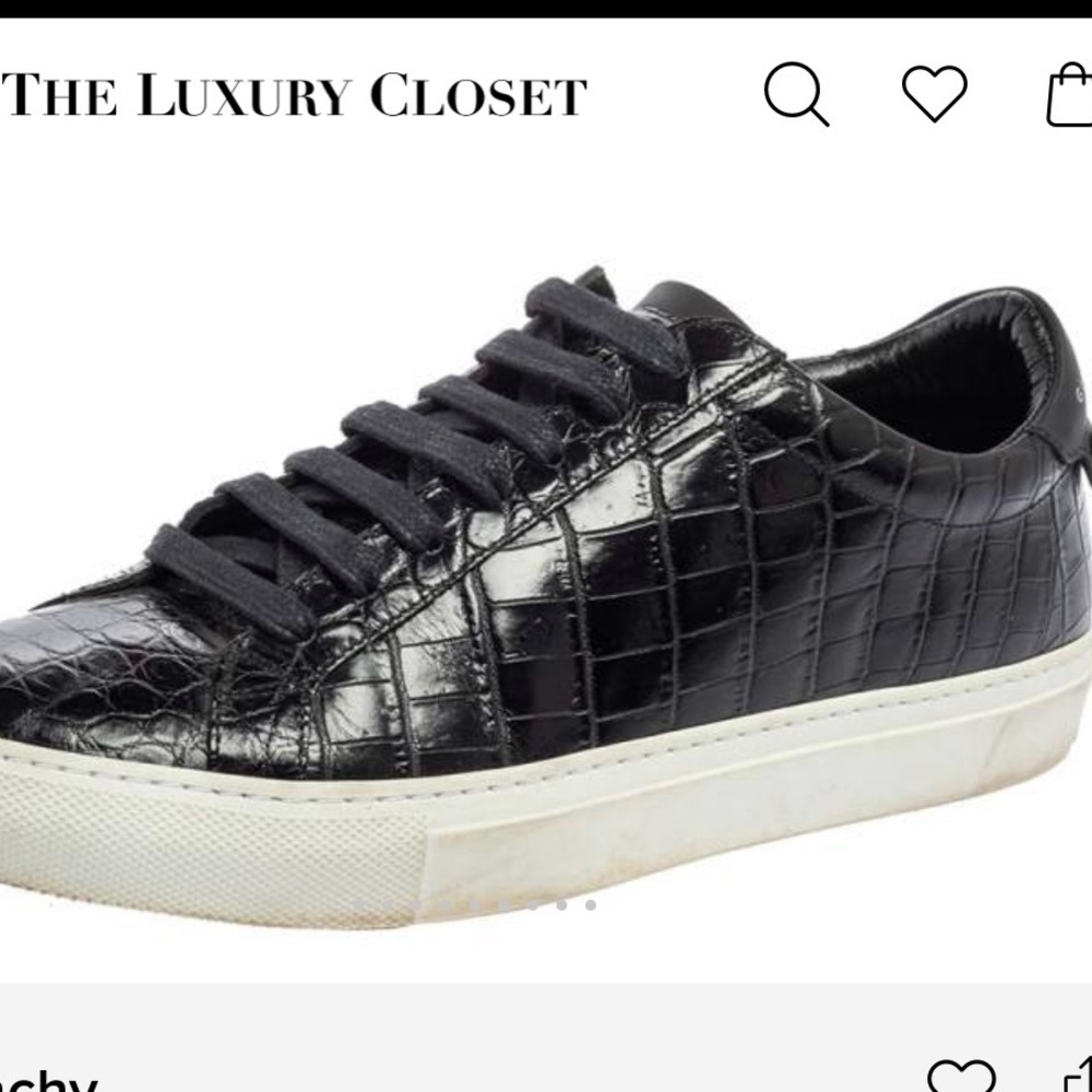 Givenchy Black Crocodile-Embossed Sneakers